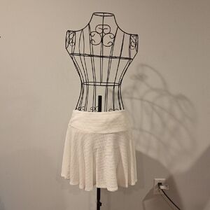 BUCKETLIST Cream Knit Circle Skirt